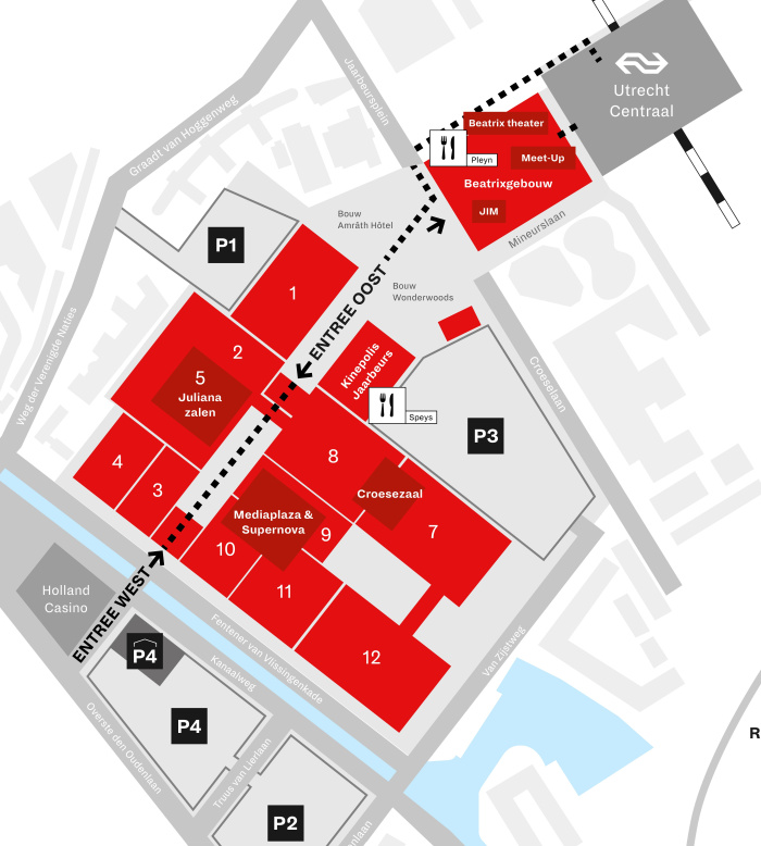 Plattegrond Jaarbeurs evenementenlocatie beurshallen Utrecht